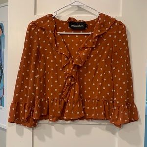 Realisation Par Orange Ruffle Blouse